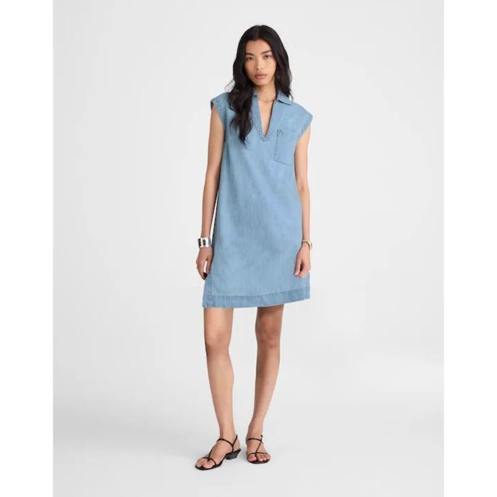 Madewell Denim Tunic Dress in Kelleyville Wash Blue Size XS NWT